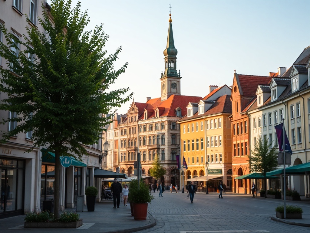Tablica informacyjna w Żorach z informacjami o lokalnych wydarzeniach i ostrzeżeniach
