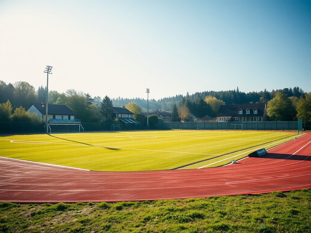 Boisko sportowe w Żorach podczas emocjonującego meczu lub turnieju piłki ręcznej, symbolizujące aktywność sportową w mieście.